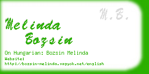 melinda bozsin business card